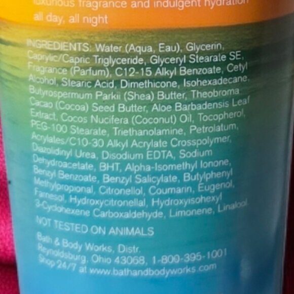 BATH & BODY WORKS 8OZ. OAHU Coconut Sunset 24 Hr. Ultra Shea Cream - Picture 4 of 5